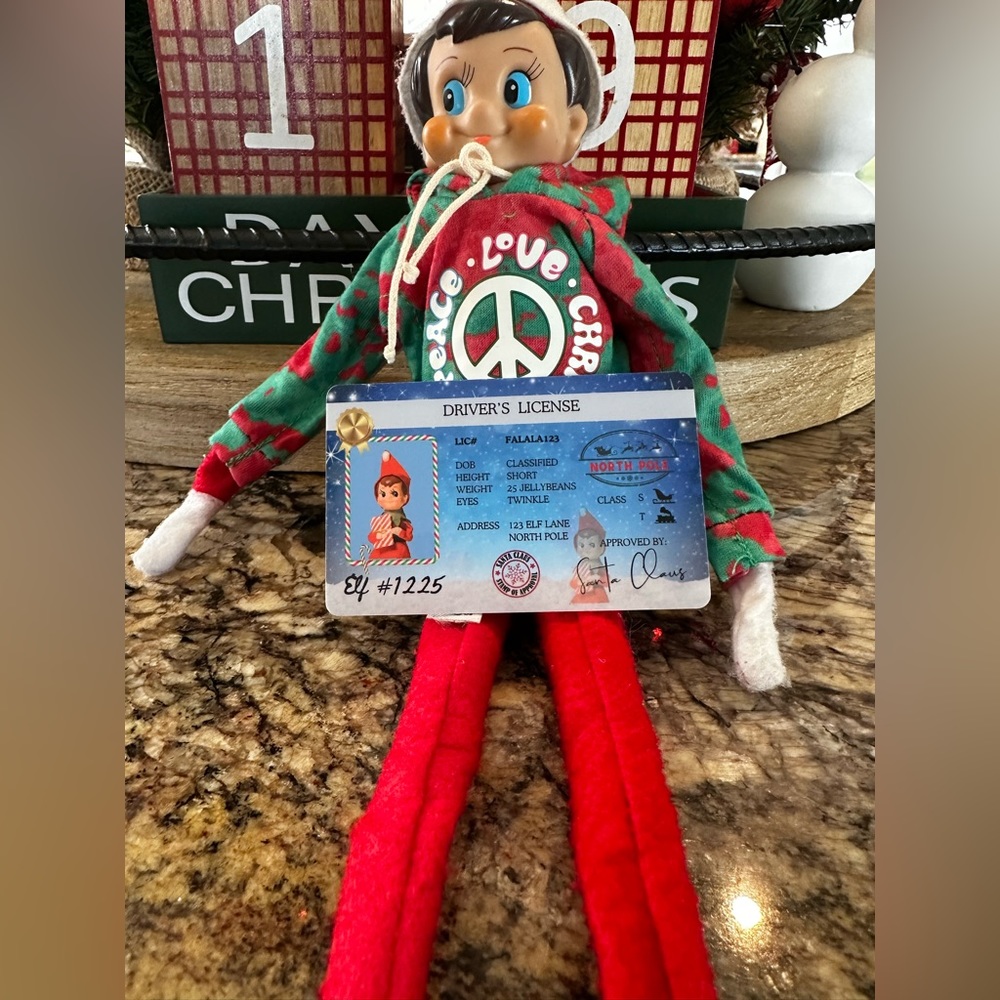 NEW: Elf On A Shelf Driver License Novelty Card